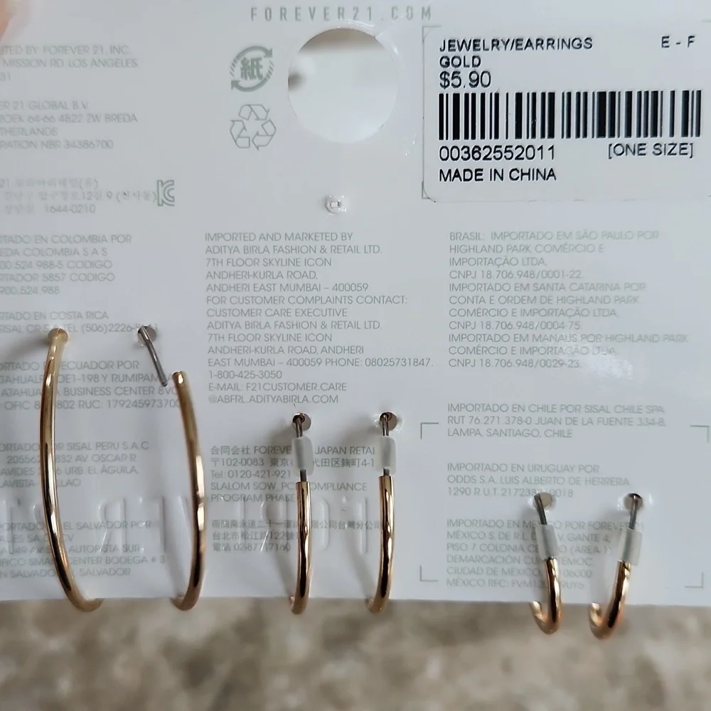 Elegant Gold and Silver Hoop Earrings Set